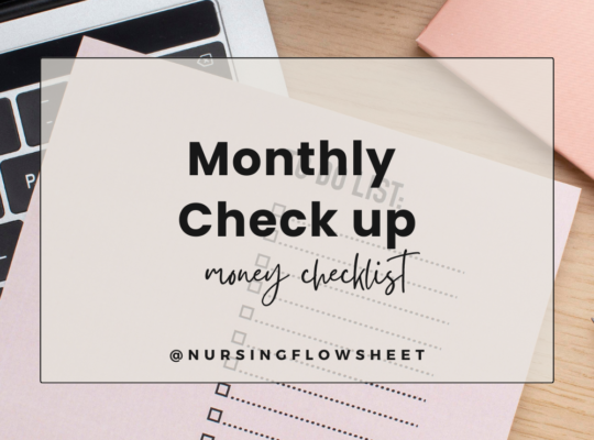 monthly Money checklist for nurses