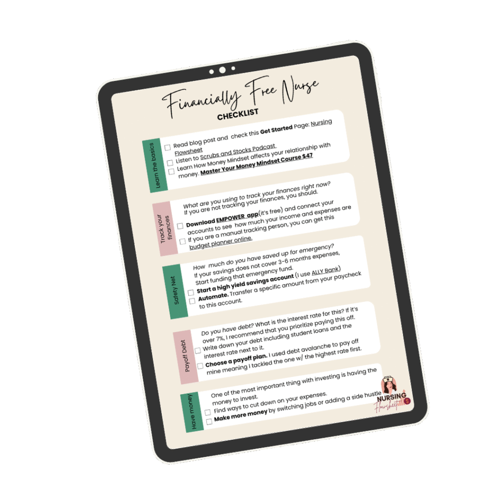 Financially Free Nurse Checklist